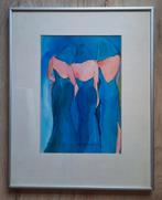 Trijnie Wubbolt schilderij drie vrouwen blauw, Ophalen of Verzenden