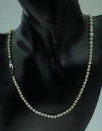 Parel dames ketting 14k gouden sier slot vintage collier, Voordeelsieraden, Ophalen of Verzenden, Zo goed als nieuw, Met edelsteen