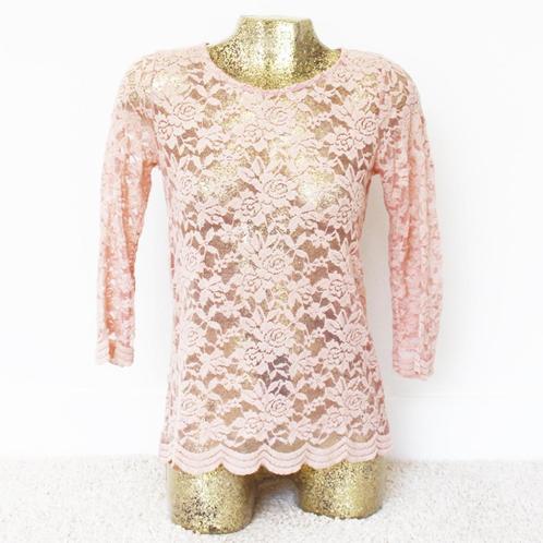 Prachtig Kanten Amisu Truitje (S) - 17 € 20,-, Kleding | Dames, Truien en Vesten, Zo goed als nieuw, Maat 34 (XS) of kleiner, Roze