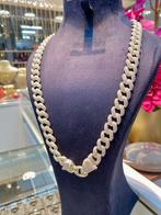 Zilveren Massieve Iced Cuban Link Ketting, Nieuw, Verstelbaar, Ophalen of Verzenden, Zilver