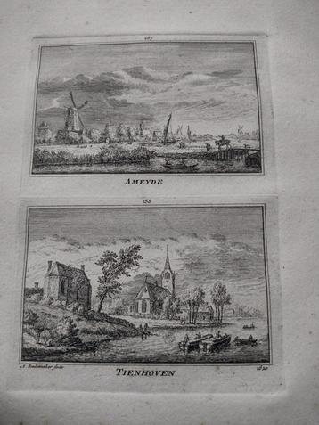 187/188 Ameijde  Ameide Tienhoven Kopergravure 18e Eeuw dl 3 beschikbaar voor biedingen