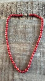 Vintage bloedkoralen Ketting, Sieraden, Tassen en Uiterlijk, Kettingen, Ophalen, Gebruikt, Rood, Steen of Mineraal