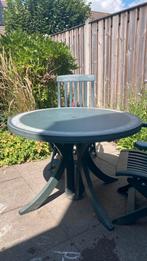 Ronde donkergroene kunststof tuintafel, Ophalen, Gebruikt, Rond, Kunststof