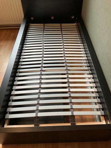 IKEA Malm bed 90x200 zwartbruin met lades