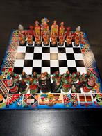 Uniek Schaakbord met Handgeschilderde Stukken, Een of twee spelers, Ophalen of Verzenden, Nieuw
