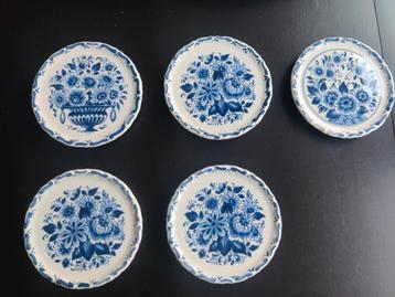 Delfts Blauwe Wandbordjes - Set van 5 beschikbaar voor biedingen