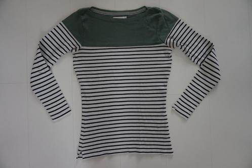Trui Bien Bleu shirt marine streep zwart wit groen mt XS - S, Kleding | Dames, Truien en Vesten, Zo goed als nieuw, Maat 34 (XS) of kleiner