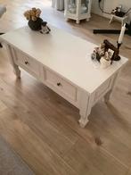 Salontafel creme kleurig met 2 laden, Ophalen, 100 tot 150 cm, 50 tot 100 cm, Zo goed als nieuw