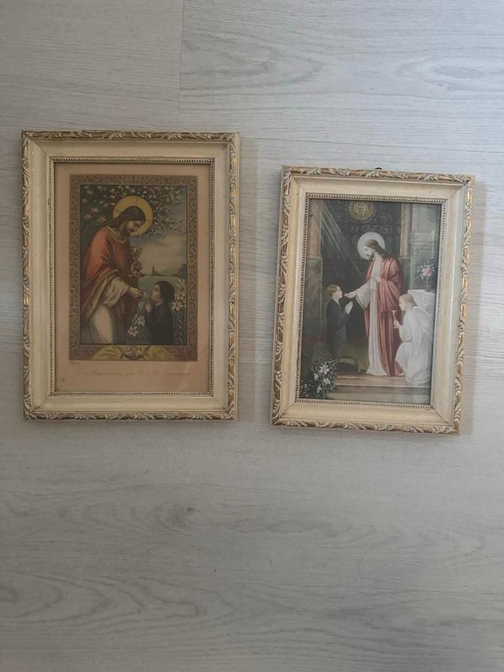 Religieuze Lijstjes Retro Goud, Antiek en Kunst, Antiek | Religie, Ophalen of Verzenden