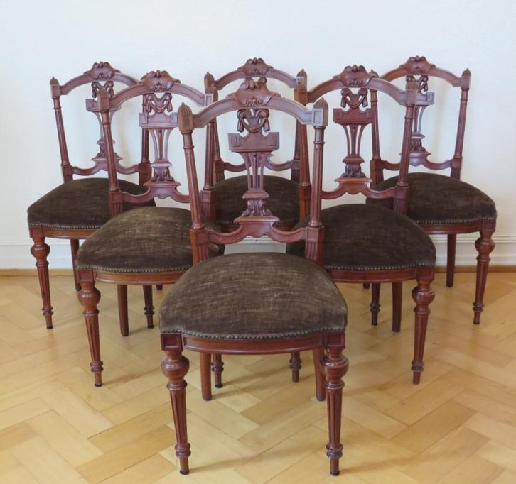 6 x antieke stoel, Antiek en Kunst, Antiek | Meubels | Stoelen en Banken, Ophalen