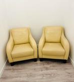 2 mooie lederen fauteuils, Huis en Inrichting, Fauteuils, Ophalen of Verzenden, 75 tot 100 cm, 50 tot 75 cm