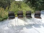 Design stoelen - Hout & Metaal, Huis en Inrichting, Stoelen, Ophalen, Gebruikt, Zwart, Vier