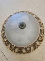 Vintage plafondlamp met bronzen rand, Huis en Inrichting, Lampen | Plafondlampen, Heikant 21 Kaatsheuvel, Belle Vieille Brocante