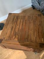 Teakhouten salontafel met lade, Huis en Inrichting, Tafels | Salontafels, Ophalen, Gebruikt, 50 tot 100 cm, Minder dan 50 cm