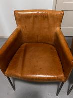 4 cognac lederen eetkamer stoelen, Huis en Inrichting, Stoelen, Ophalen, Gebruikt, Bruin, Leer