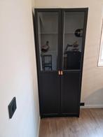 Ikea - Billy Boekenkast paneel-/vitrinedeuren zwart/bruin, Huis en Inrichting, Ophalen, Gebruikt
