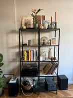 Moderne open zwarte kast, Huis en Inrichting, Kasten | Boekenkasten, Ophalen, 100 tot 150 cm, Zo goed als nieuw, 150 tot 200 cm