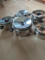 5-delige Pannenset - Gebruikt, Ophalen of Verzenden, Gebruikt, Rvs, Pannenset