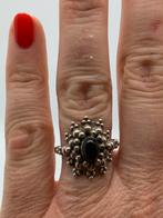 X347 Prachtige zilveren brutalist ring maat 19,25, Sieraden, Tassen en Uiterlijk, Ringen, 19 tot 20, Ophalen of Verzenden, X, Met edelsteen