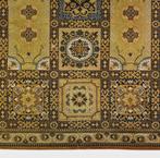 Vintage retro vloerkleed vlakken groen wol 250x332cm, Gebruikt, ., 200 cm of meer, Ophalen of Verzenden