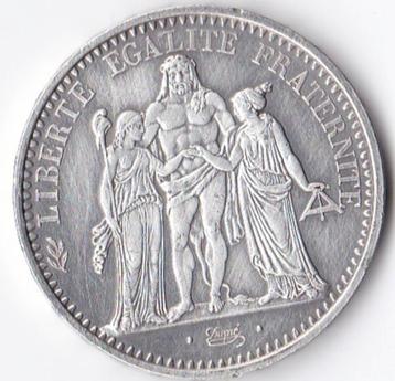 zilveren Franse 10 frankmunt  •|•  uitgave ‘Hercules’ 