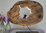 Boomschijf ornament met lamp., Huis en Inrichting, Industrie look, Nieuw, Ophalen of Verzenden, Minder dan 50 cm