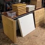 Set van 4 bartafels en 12 barkrukken, Tuin en Terras, Ophalen, Zo goed als nieuw, Rechthoekig