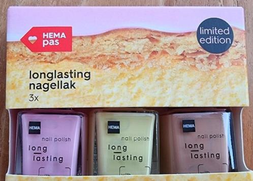 Tompouce nagellak HEMA - 3 flesjes - Limited edition - NIEUW, Sieraden, Tassen en Uiterlijk, Uiterlijk | Cosmetica en Make-up
