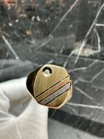 14k Gouden Bicolor Zegelring, Ophalen of Verzenden, Nieuw, Goud, Met strass