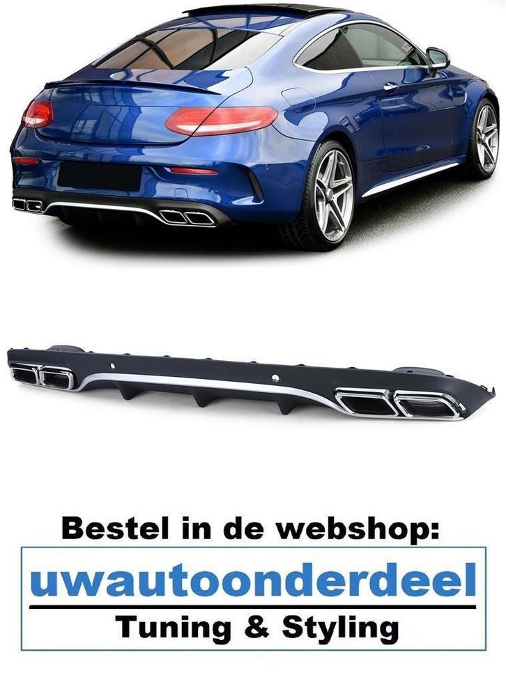 diffuser uiltaat Voor Mercedes C205 Coupe C63 AMG Look, Auto diversen, Tuning en Styling, Verzenden