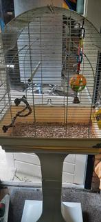 Vogel kooi wit op standaard op wieltjes, Dieren en Toebehoren, Vogels | Hokken en Kooien, Ophalen, Gebruikt, Metaal, Vogelkooi