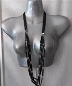 Manouk - bandketting met hoorn, Sieraden, Tassen en Uiterlijk, Kettingen, Verstelbaar, Verzenden, Zwart, Nieuw