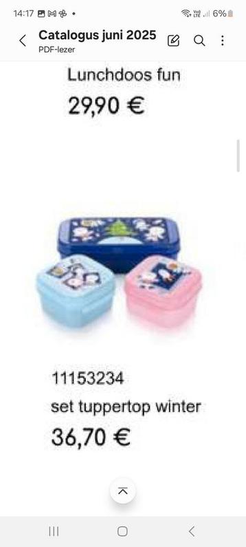 Nieuwe tuppertop set winter van tupperware  beschikbaar voor biedingen