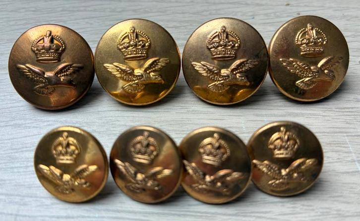 Royal Air Force WWII, knopenset, Verzamelen, Militaria | Tweede Wereldoorlog, Luchtmacht, Embleem of Badge, Engeland, Ophalen of Verzenden