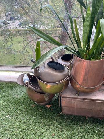 Koperen Ketels/Bloempotten - Brocante beschikbaar voor biedingen