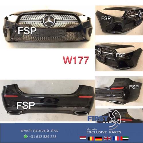 W177 SEDAN VOORBUMPER + ACHTERBUMPER + ZIJSKIRTS ORIGINEEL M, Auto-onderdelen, Carrosserie en Plaatwerk, Bumper, Mercedes-Benz