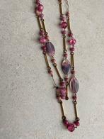 Vintage Roze Kralen Ketting, Sieraden, Tassen en Uiterlijk, Kettingen, Ophalen of Verzenden, Zo goed als nieuw, Roze, Overige materialen