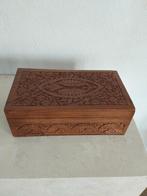 Houten sigarenkistje met houtsnijwerk, Antiek en Kunst, Ophalen of Verzenden