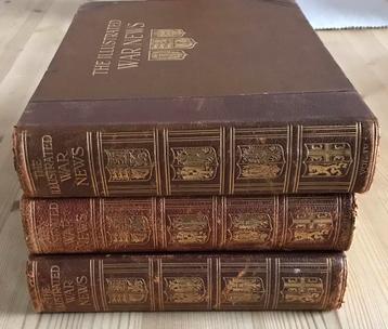 3x ingebonden tijdschriften The Illustrated War News WO1 beschikbaar voor biedingen