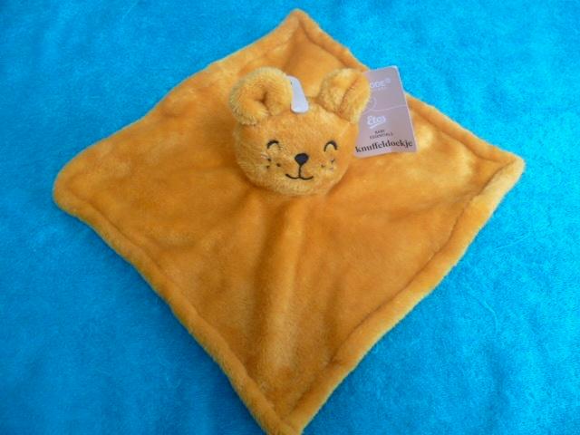 Oker geel oranje velours beer doekje lapje van Etos nieuw, Kinderen en Baby's, Speelgoed | Knuffels en Pluche, Nieuw, Overige typen