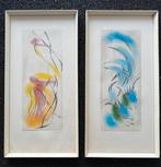 2 stuks Lithografie Litho’s Jaren 50 / 60 Vogels Gesigneerd, Antiek en Kunst, Ophalen of Verzenden