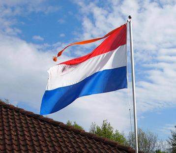 grote Nederlandse Vlag 2.30 x 1.50  incl. Oranje wimpel