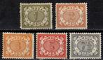 Curaçao nr. 29-30 en 32-34 Cijfer 1904-1908 ongebruikt, Postzegels en Munten, Ophalen of Verzenden, Postfris