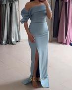 Lichtblauwe avondjurk, Kleding | Dames, Galajurk, Blauw, Ophalen of Verzenden, Zo goed als nieuw