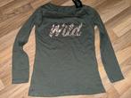 Nieuw met kaartje 152 groen groene shirt longsleeve panter, Verzenden, Nieuw, Meisje, Shirt of Longsleeve