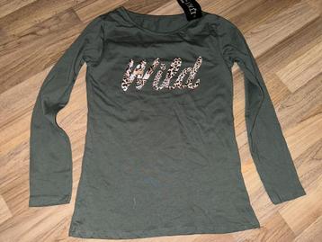 Nieuw met kaartje 152 groen groene shirt longsleeve panter beschikbaar voor biedingen