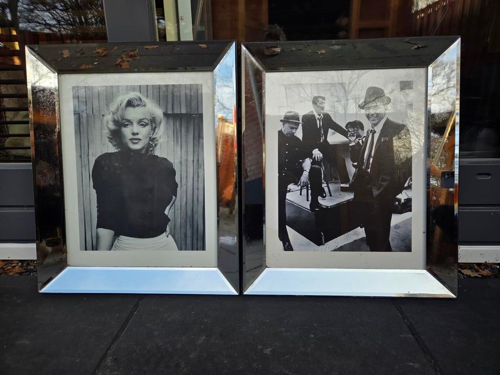 Marilyn Monroe & Sinatra Foto's Ingelijst, Ophalen of Verzenden, Zo goed als nieuw, Foto of Poster, 50 tot 75 cm