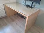 Ikea Mikael bureau buro met glasplaat tafel eiken kleurig, Gebruikt, Ophalen, Bureau