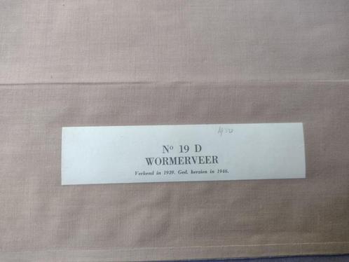 19 DD Wormerveer Krommenie De Rijp Plattegrond Linnen 1950, Antiek en Kunst, Kunst | Litho's en Zeefdrukken, Ophalen of Verzenden