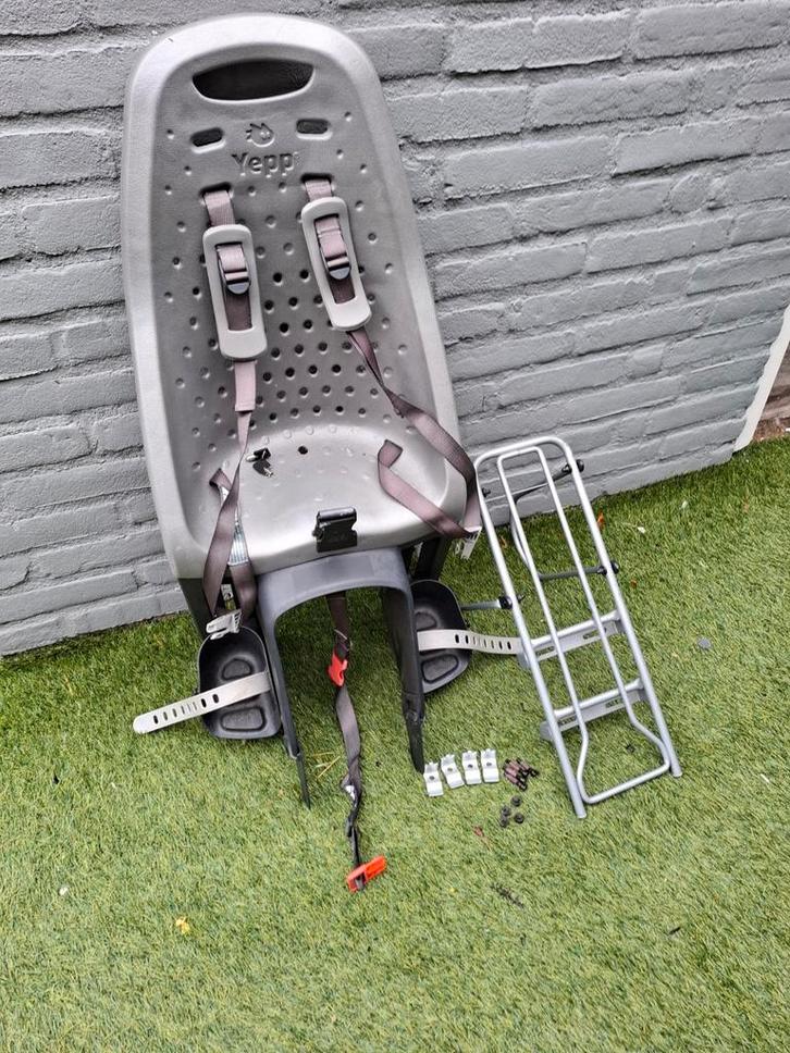 Yepp Achterzitje + Bagagedrager Verlengstuk, Fietsen en Brommers, Fietsaccessoires | Fietsstoeltjes, Gebruikt, Ophalen